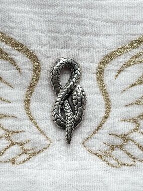 Sterling Silver Snake Knot Pendant - Serpent Charm